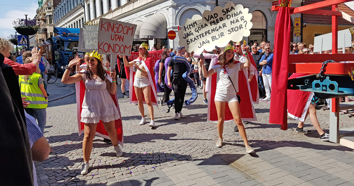 The carnival parade during the Lund Carnival 2018