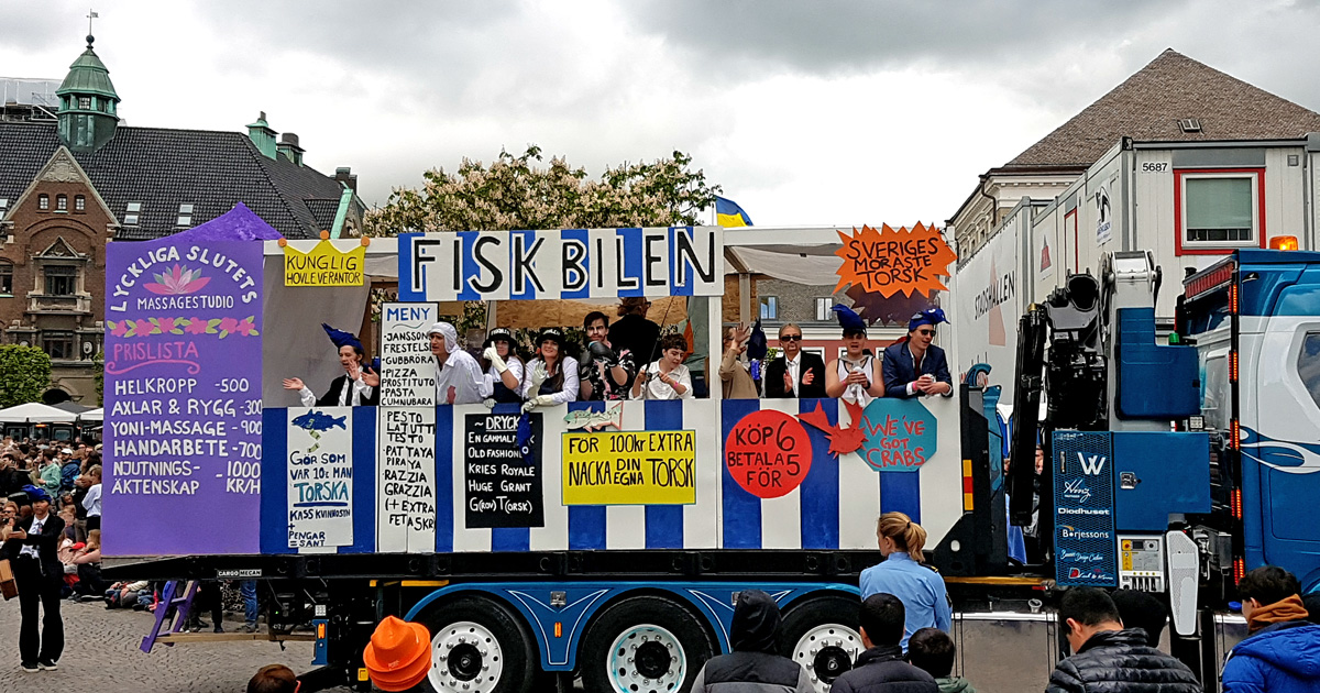 The carnival parade during the Lund Carnival 2022