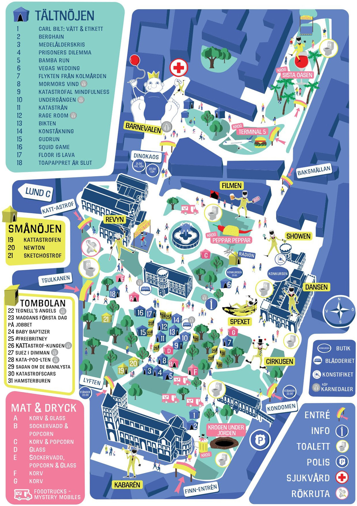Visitors map to the carnival area during the Lund Carnival 2022.