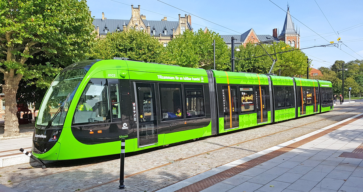 The Lund tramway at Clemens square (Clemenstorget) in Lund