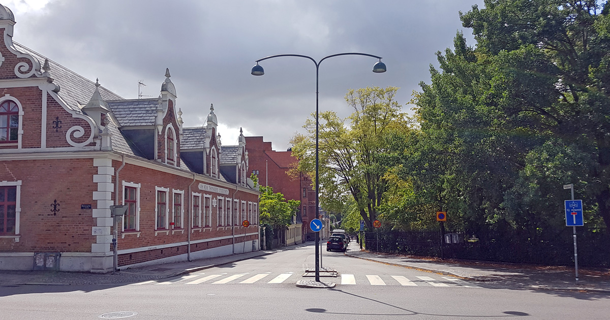 The end of the Sand street (Sandgatan) in Lund