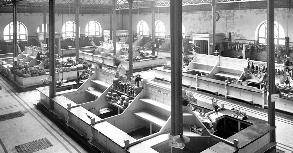 The Lund Market Hall in Lund around 1922