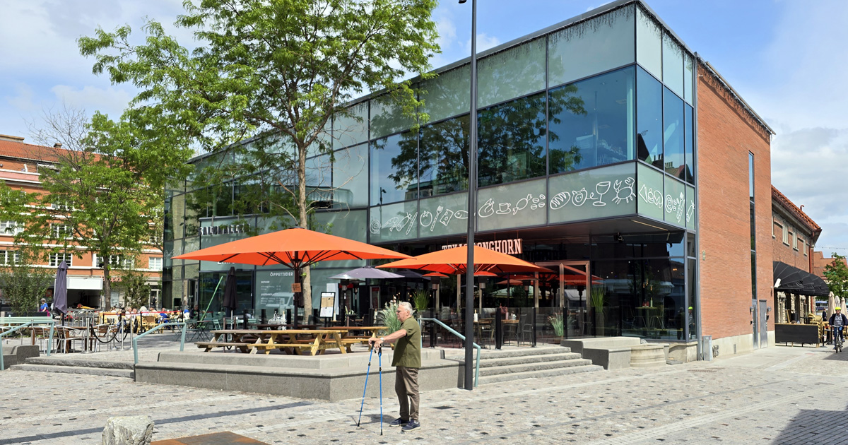The Lund Market Hall with the new addition built until 2009