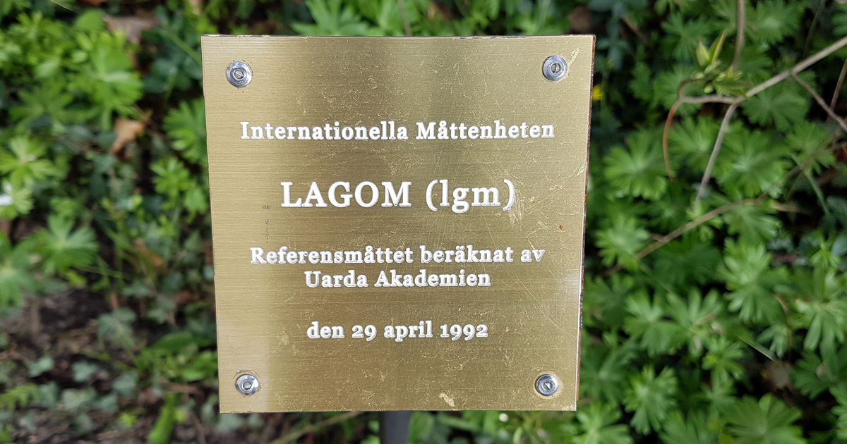 The Plaque of the International Measure Unit for Lagom in Lund