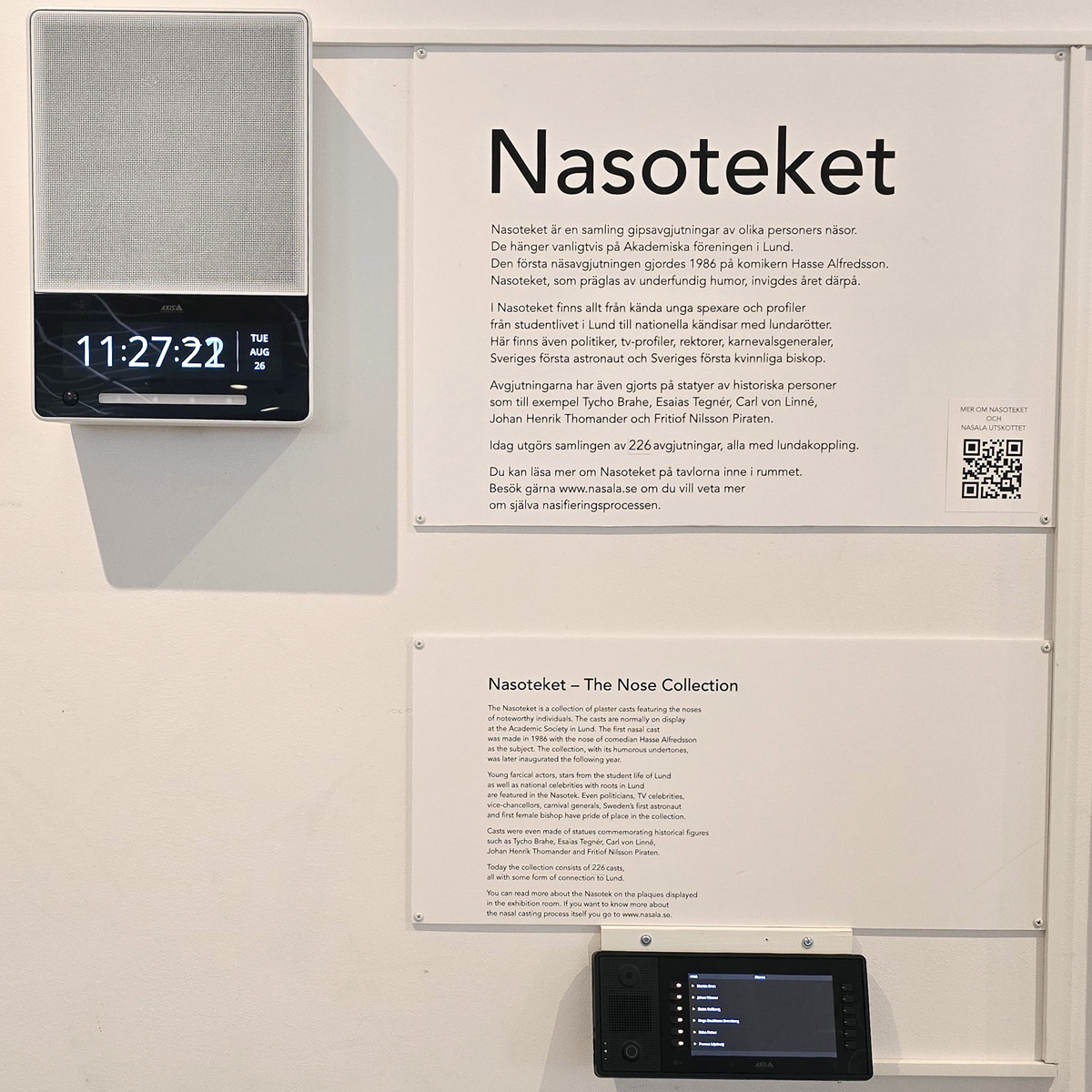 The Sneezoteque in Lund with recorded sneezes from some of the noses