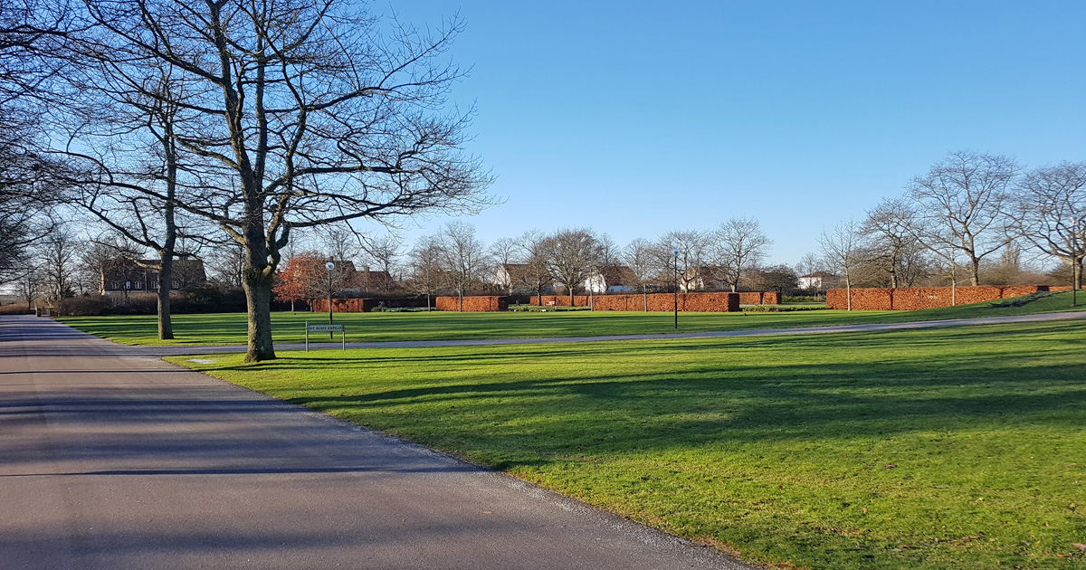 The place at Northern cemetery in Lund where the big mine-bomb was dropped on November 18th, 1943