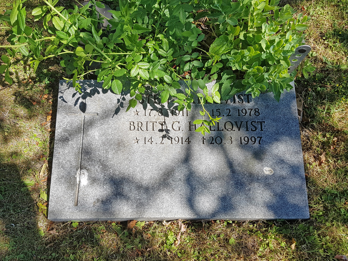 The author and hymn poet Britt G Hallqvist's grave