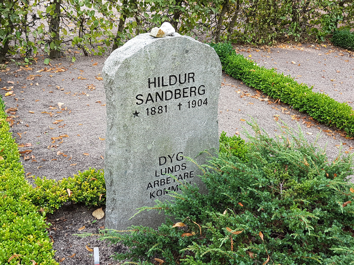 The student politician Hildur Sandberg's grave