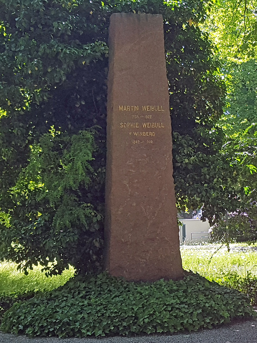 Grave of the history professor Martin Weibull