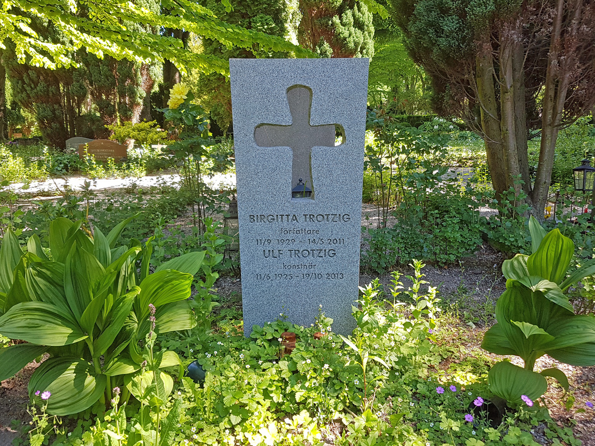 Ulf and Birgitta Trotzig's grave at Northern cemetery in Lund