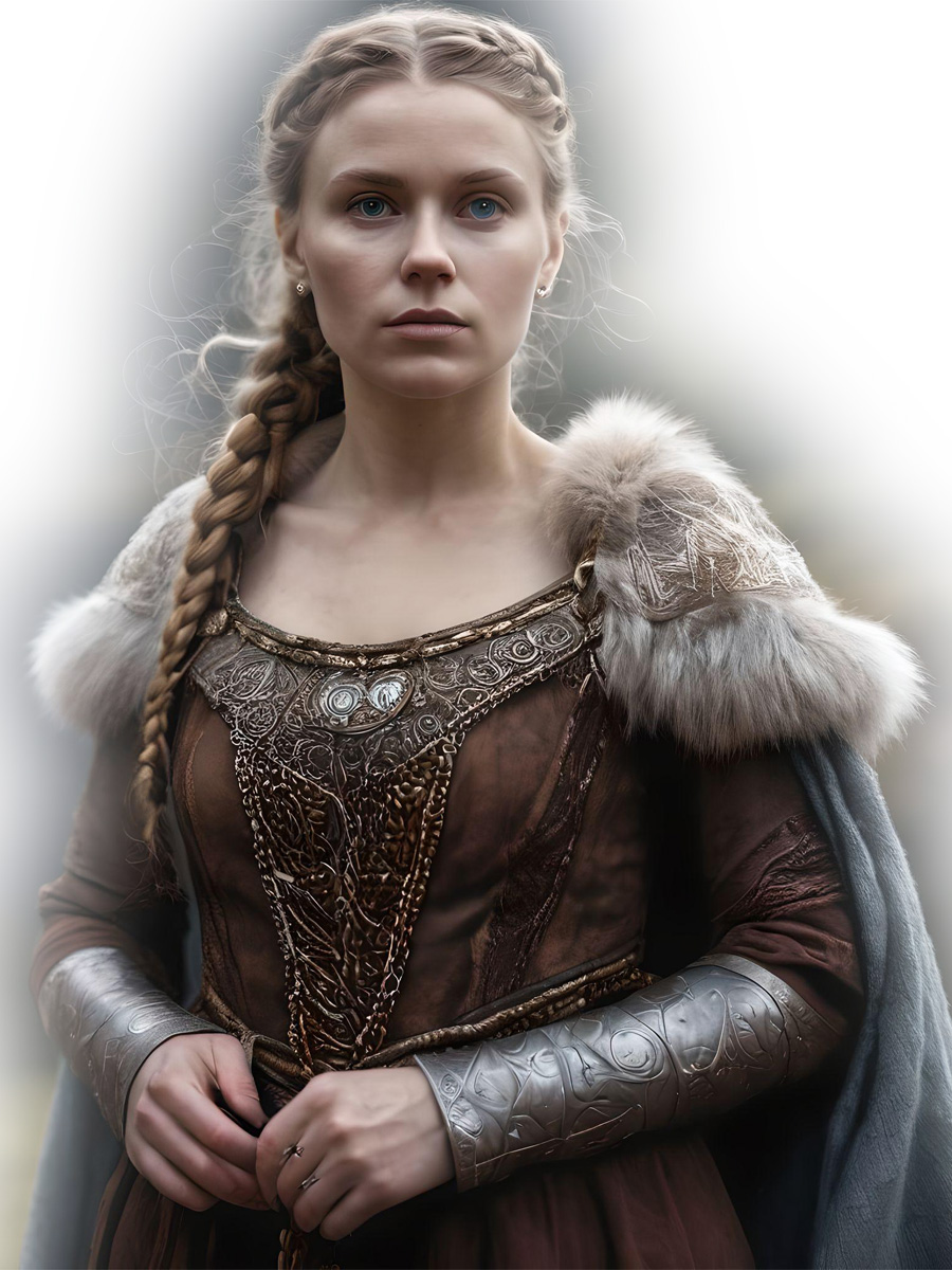 An illustration made by AI to illustrate the Princess Helga from Kyiv that ruled Lund