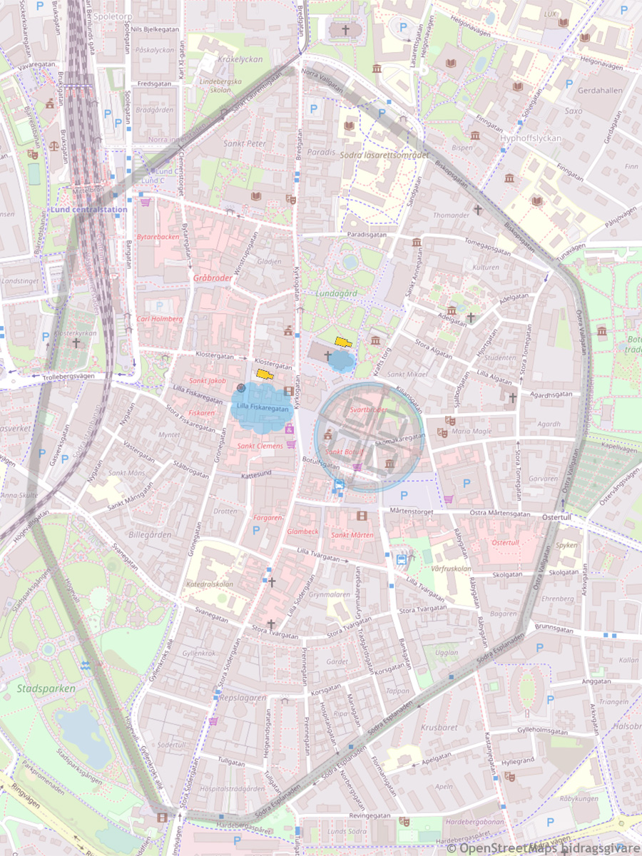 Lund's viking age city area in the 970s and the medieval city wall