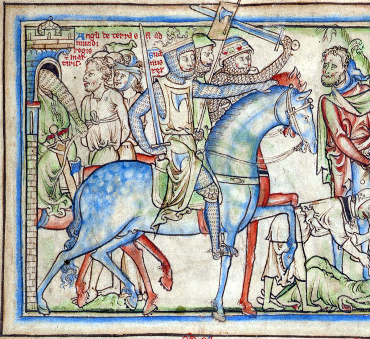 Detail of an illustration that shows how Sweyn Forkbeard conquered England