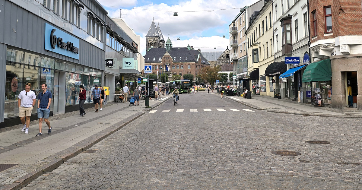 An image that shows the location of the southern border of the Main Square in Lund in the viking age and the medieval