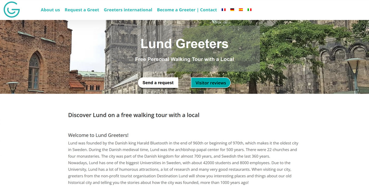 The voluntary tourist information Destination Lund's greeter service
