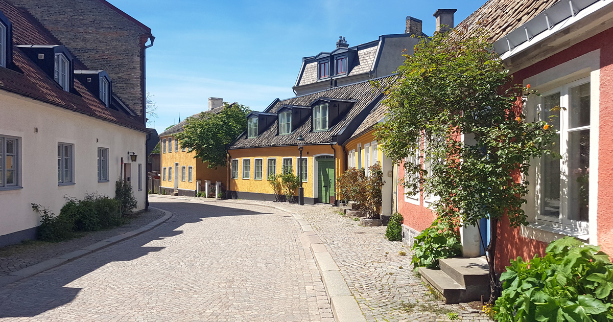 Adelgatan in Lund, one of the beautiful old streets of Lund